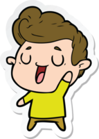 sticker of a happy cartoon man png