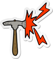 sticker of a cartoon hammer png