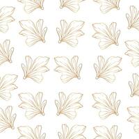 Elegant golden pattern. golden leaves on a white background. Card template, wedding invitation banner with spring flowers. Vector graphics