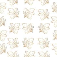 Elegant golden pattern. golden leaves on a white background. Card template, wedding invitation banner with spring flowers. Vector graphics