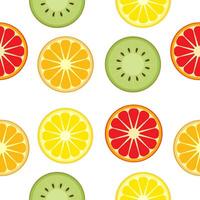 Citrus pattern. Sliced oranges and lemons. Vector graphics