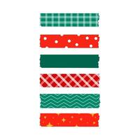 Decorative tape Christmas set. Vector graphics