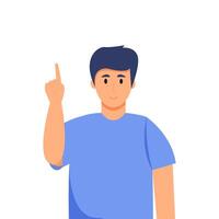 Man indicates the index finger. Vector graphics