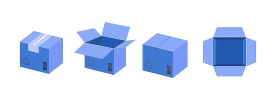 Set of parcels. Delivery. Cardboard boxes. Vector graphics