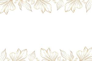 White background with golden leaves. Banner. Vector Graphics