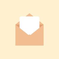 envelope with a white sheet. Vector illustration