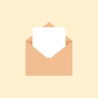 envelope with a white sheet. Vector illustration