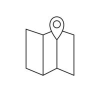 Location icon. Map and Pinpoint on White Background. Vector Graphics