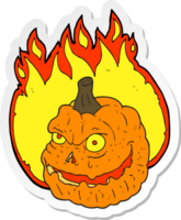 sticker of a cartoon spooky pumpkin png