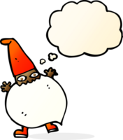 cartoon tiny santa with thought bubble png