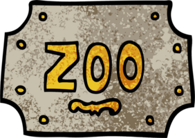 Grunge strukturierte Abbildung Cartoon-Zoo-Schild png