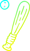 cold gradient line drawing of a cartoon baseball bat png