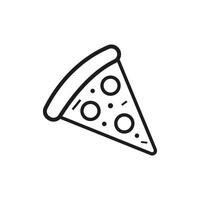 Piece of pizza icon. Vector graphics