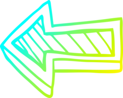 cold gradient line drawing of a cartoon directing arrow png