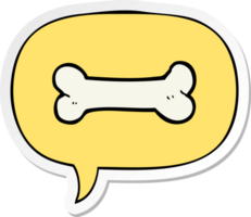 cartoon bone with speech bubble sticker png