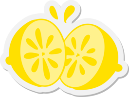 pegatina de limón fresco en rodajas png