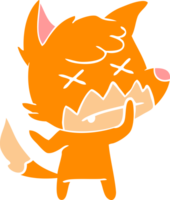 flat color style cartoon dead fox png