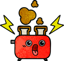 retro grunge texture cartoon of a of a toaster png