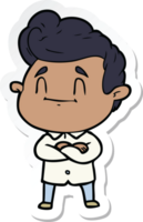 sticker of a happy cartoon man png