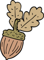 cartoon doodle acorn png