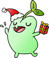 hand drawn christmas gradient cartoon of kawaii seed png