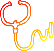 warm gradient line drawing of a cartoon stethoscope png