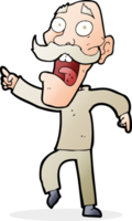 cartoon frightened old man png