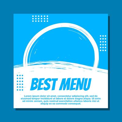 social media post template design in blue and white for promotion.