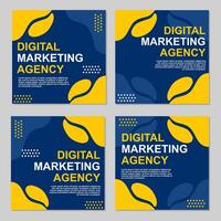 azul y amarillo social medios de comunicación enviar modelo diseño para digital márketing compañías. vector