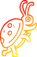 warm gradient line drawing of a cartoon ladybug png