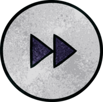 retro grunge texture cartoon of a fast forward button png