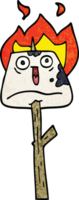 cartoon doodle marshmallow on stick png