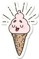 pegatina de un personaje de helado estilo tatuaje png