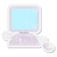 Computer mit Maus- und Tastaturschmutzaufkleber png