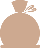 flat color retro cartoon of a bag png