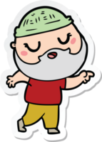 sticker of a cartoon man with beard png