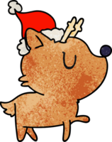 hand- getrokken Kerstmis getextureerde tekenfilm van kawaii hert png