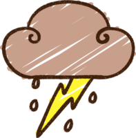 dibujo de tiza de nube de tormenta png