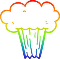 rainbow gradient line drawing of a cartoon explosion png