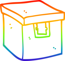 rainbow gradient line drawing of a cartoon evidence box png