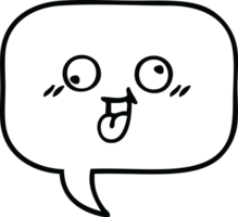 line drawing cartoon of a speech bubble png