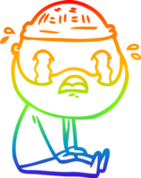 arcobaleno pendenza linea disegno di un' cartone animato barbuto uomo pianto png