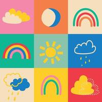 a bright seamless pattern with elements of weather and nature vector illustration