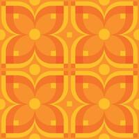 bright orange seamless pattern in the form of geometric flowers vector illustration