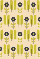 seamless pattern of bright green flowers vector
