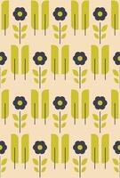 seamless pattern of bright green flowers vector