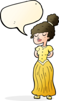 cartoon pretty victorian woman with speech bubble png