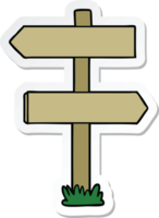 sticker of a cartoon sign post png