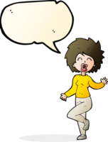 cartoon woman dancing with speech bubble png