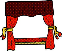 cortinas de escenario de doodle de dibujos animados png